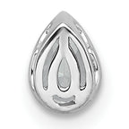14k White Gold 1/3 carat Lab Grown Diamond VS+ F+ Pear Complete Bezel Set Solitaire Chain Slide Pendant