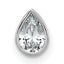 14k White Gold 1/3 carat Lab Grown Diamond VS+ F+ Pear Complete Bezel Set Solitaire Chain Slide Pendant
