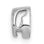 14k White Gold 3/8 carat Lab Grown Diamond VS+ F+ Pear Complete Bezel Set Solitaire Chain Slide Pendant