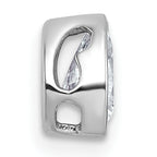 14k White Gold 1/2 carat Lab Grown Diamond VS+ F+ Pear Complete Bezel Set Solitaire Chain Slide Pendant