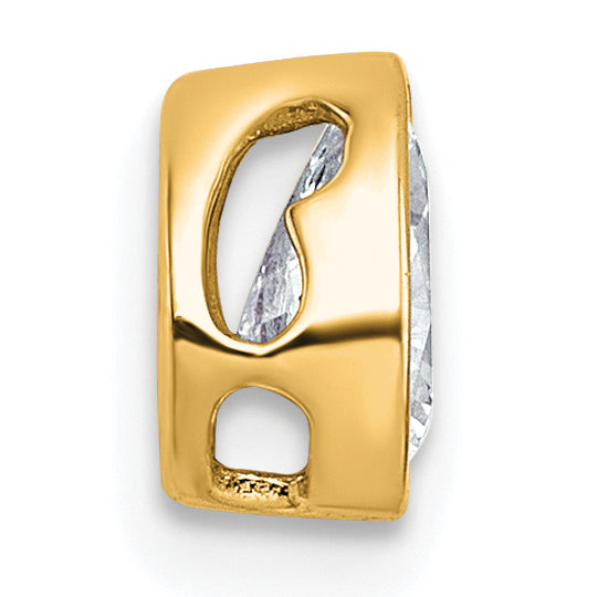 14k 1/2 carat Lab Grown Diamond VS+ F+ Pear Complete Bezel Set Solitaire Chain Slide Pendant Secondary image