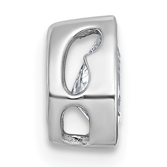 14k White Gold 5/8 carat Lab Grown Diamond VS+ F+ Pear Complete Bezel Set Solitaire Chain Slide Pendant Secondary image