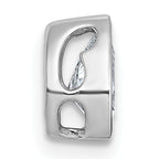 14k White Gold 5/8 carat Lab Grown Diamond VS+ F+ Pear Complete Bezel Set Solitaire Chain Slide Pendant