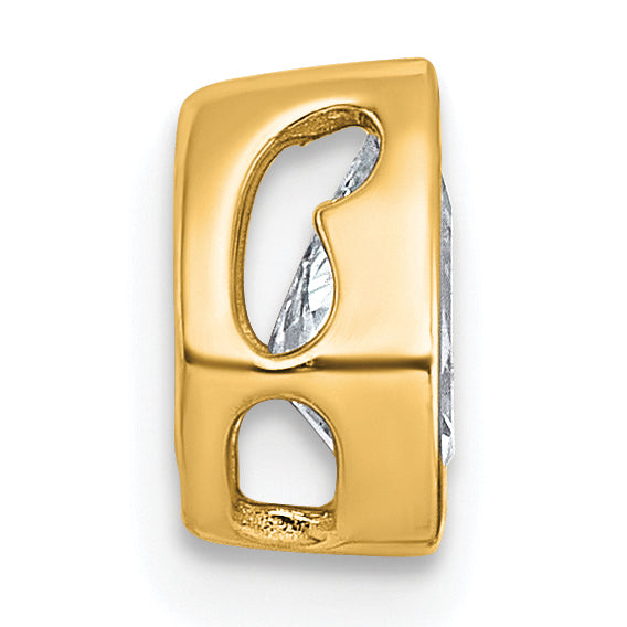 14k 5/8 carat Lab Grown Diamond VS+ F+ Pear Complete Bezel Set Solitaire Chain Slide Pendant Secondary image