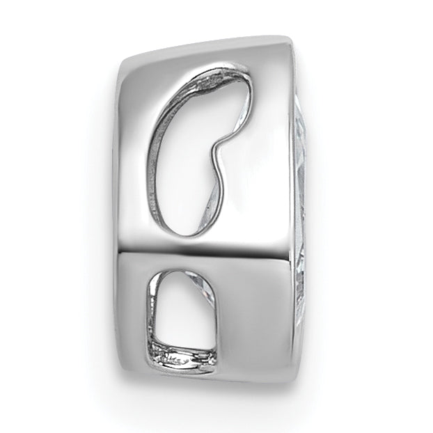 14k White Gold 3/4 carat Lab Grown Diamond VS+ F+ Pear Complete Bezel Set Solitaire Chain Slide Pendant