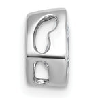 14k White Gold 3/4 carat Lab Grown Diamond VS+ F+ Pear Complete Bezel Set Solitaire Chain Slide Pendant