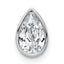 14k White Gold 3/4 carat Lab Grown Diamond VS+ F+ Pear Complete Bezel Set Solitaire Chain Slide Pendant