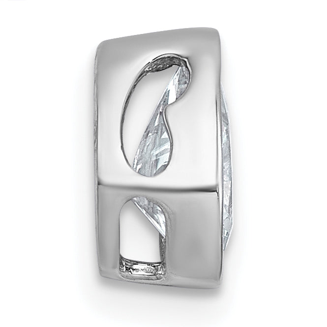 14k White Gold 1 carat Lab Grown Diamond VS+ F+ Pear Complete Bezel Set Solitaire Chain Slide Pendant Secondary image