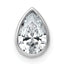 14k White Gold 1 carat Certified Lab Grown Diamond VS+ F+ Pear Complete Bezel Set Solitaire Chain Slide Pendant