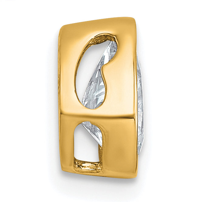 14k 1 carat Lab Grown Diamond VS+ F+ Pear Complete Bezel Set Solitaire Chain Slide Pendant Secondary image