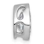14k White Gold 1 1/2 carat Lab Grown Diamond VS+ F+ Pear Complete Bezel Set Solitaire Chain Slide Pendant