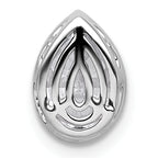 14k White Gold 1 1/2 carat Lab Grown Diamond VS+ F+ Pear Complete Bezel Set Solitaire Chain Slide Pendant