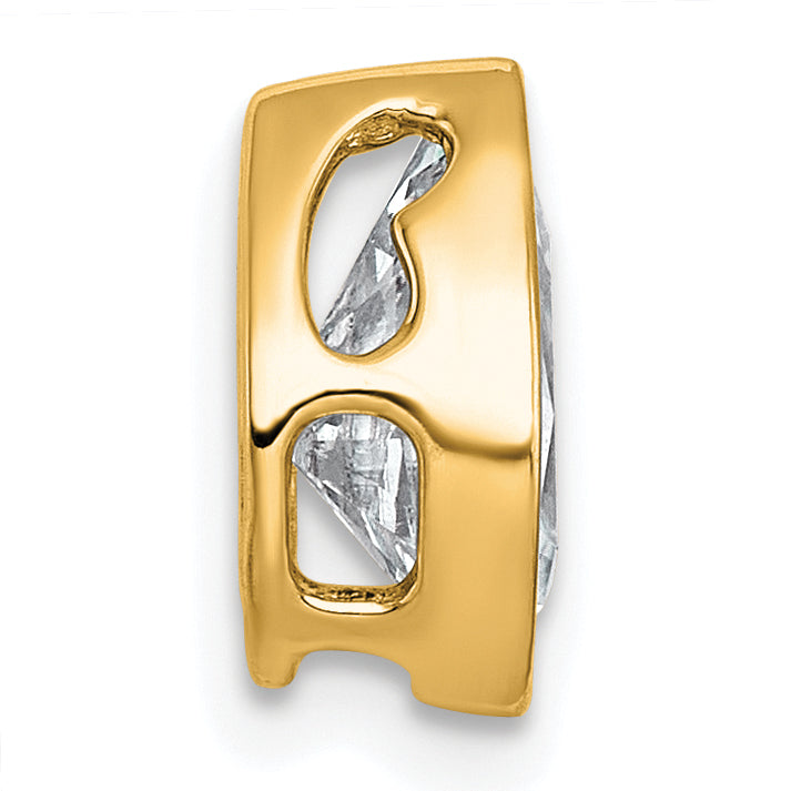 14k 1 1/2 carat Certified Lab Grown Diamond VS+ F+ Pear Complete Bezel Set Solitaire Chain Slide Pendant Secondary image