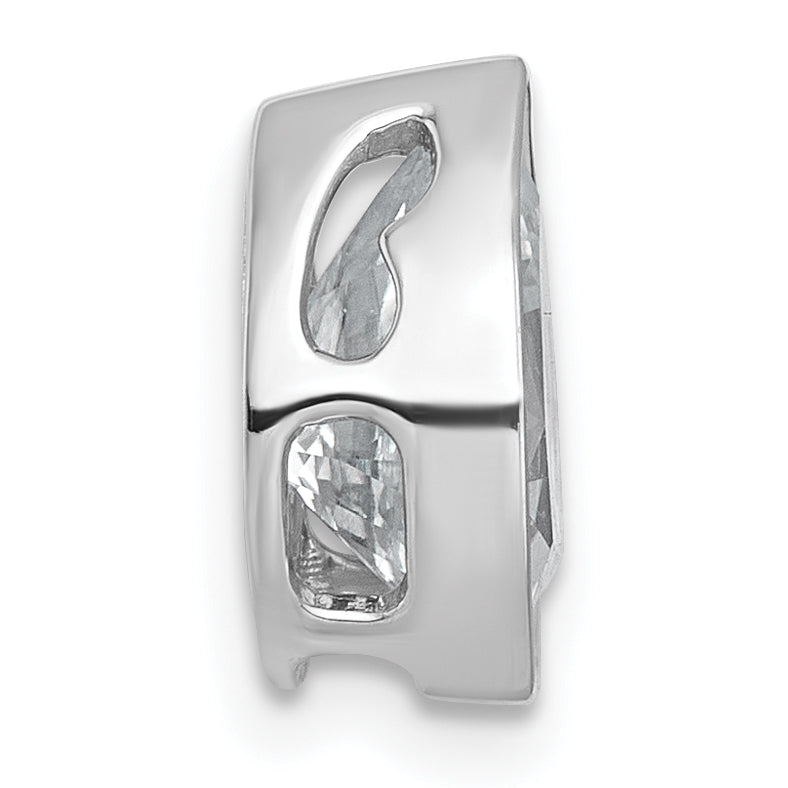 14k White Gold 2 carat Lab Grown Diamond VS+ F+ Pear Complete Bezel Set Solitaire Chain Slide Pendant