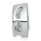 14k White Gold 2 carat Lab Grown Diamond VS+ F+ Pear Complete Bezel Set Solitaire Chain Slide Pendant