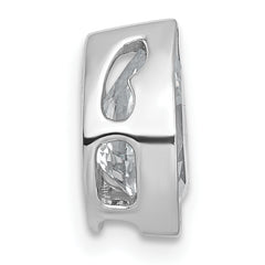 14k White Gold 2 carat Lab Grown Diamond VS+ F+ Pear Complete Bezel Set Solitaire Chain Slide Pendant