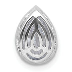 14k White Gold 2 carat Certified Lab Grown Diamond VS+ F+ Pear Complete Bezel Set Solitaire Chain Slide Pendant