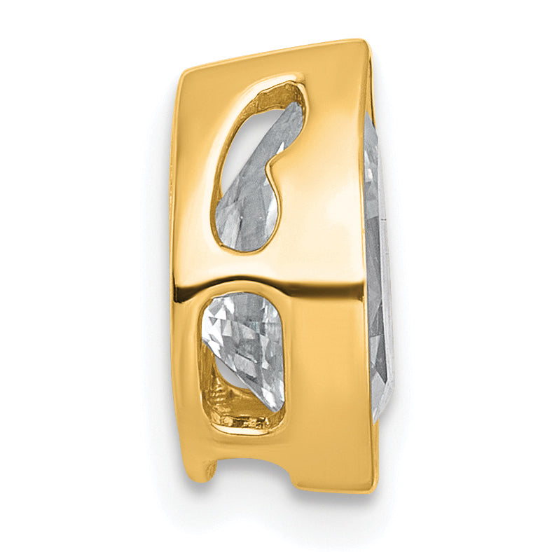 14k 2 carat Lab Grown Diamond VS+ F+ Pear Complete Bezel Set Solitaire Chain Slide Pendant
