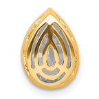14k 2 carat Lab Grown Diamond VS+ F+ Pear Complete Bezel Set Solitaire Chain Slide Pendant