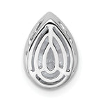 14k White Gold 2 1/2 carat Certified Lab Grown Diamond VS+ F+ Pear Complete Bezel Set Solitaire Chain Slide Pendant