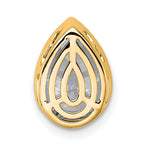 14k 2 1/2 carat Lab Grown Diamond VS+ F+ Pear Complete Bezel Set Solitaire Chain Slide Pendant