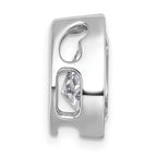 14k White Gold 3 carat Lab Grown Diamond VS+ F+ Pear Complete Bezel Set Solitaire Chain Slide Pendant