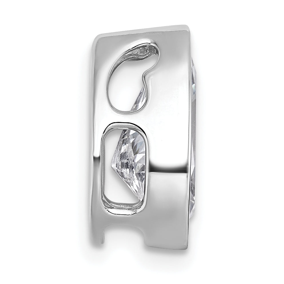 14k White Gold 3 carat Certified Lab Grown Diamond VS+ F+ Pear Complete Bezel Set Solitaire Chain Slide Pendant