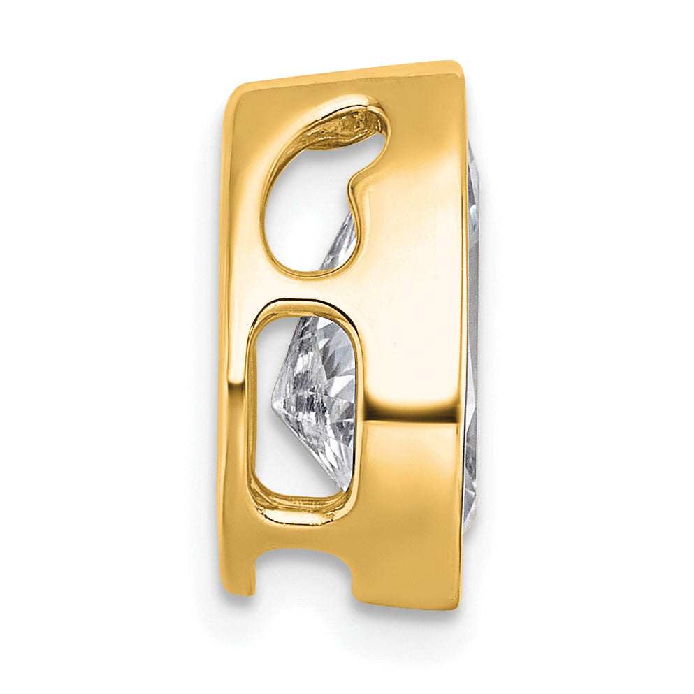 14k 3 carat Lab Grown Diamond VS+ F+ Pear Complete Bezel Set Solitaire Chain Slide Pendant