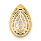 14k 3 carat Certified Lab Grown Diamond VS+ F+ Pear Complete Bezel Set Solitaire Chain Slide Pendant