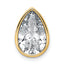 14ky 3ct Cert Lab Grown Diamond VS+ F+ Pear Comp Bezel Chain Slide