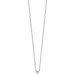 14k White Gold 1/4 carat Lab Grown Diamond VS+ F+ Heart Complete 18 inch Four Prong Pendant Necklace