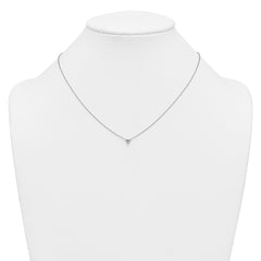 14k White Gold 1/4 carat Lab Grown Diamond VS+ F+ Heart Complete 18 inch Four Prong Pendant Necklace