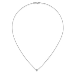 14k White Gold 1/4 carat Lab Grown Diamond VS+ F+ Heart Complete 18 inch Four Prong Pendant Necklace