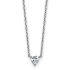 14k White Gold 1/4 carat Lab Grown Diamond VS+ F+ Heart Complete 18 inch Four Prong Pendant Necklace