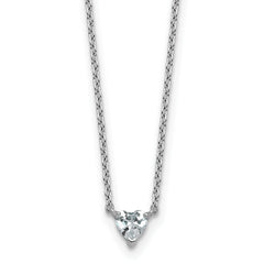 14k White Gold 1/4 carat Lab Grown Diamond VS+ F+ Heart Complete 18 inch Four Prong Pendant Necklace