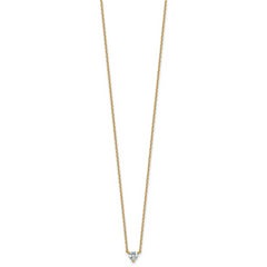 14k 1/4 carat Lab Grown Diamond VS+ F+ Heart Complete 18 inch Four Prong Pendant Necklace