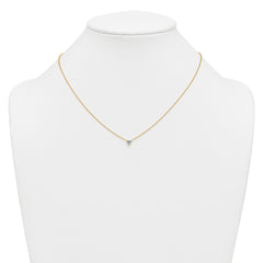 14k 1/4 carat Lab Grown Diamond VS+ F+ Heart Complete 18 inch Four Prong Pendant Necklace