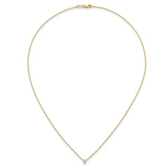 14k 1/4 carat Lab Grown Diamond VS+ F+ Heart Complete 18 inch Four Prong Pendant Necklace