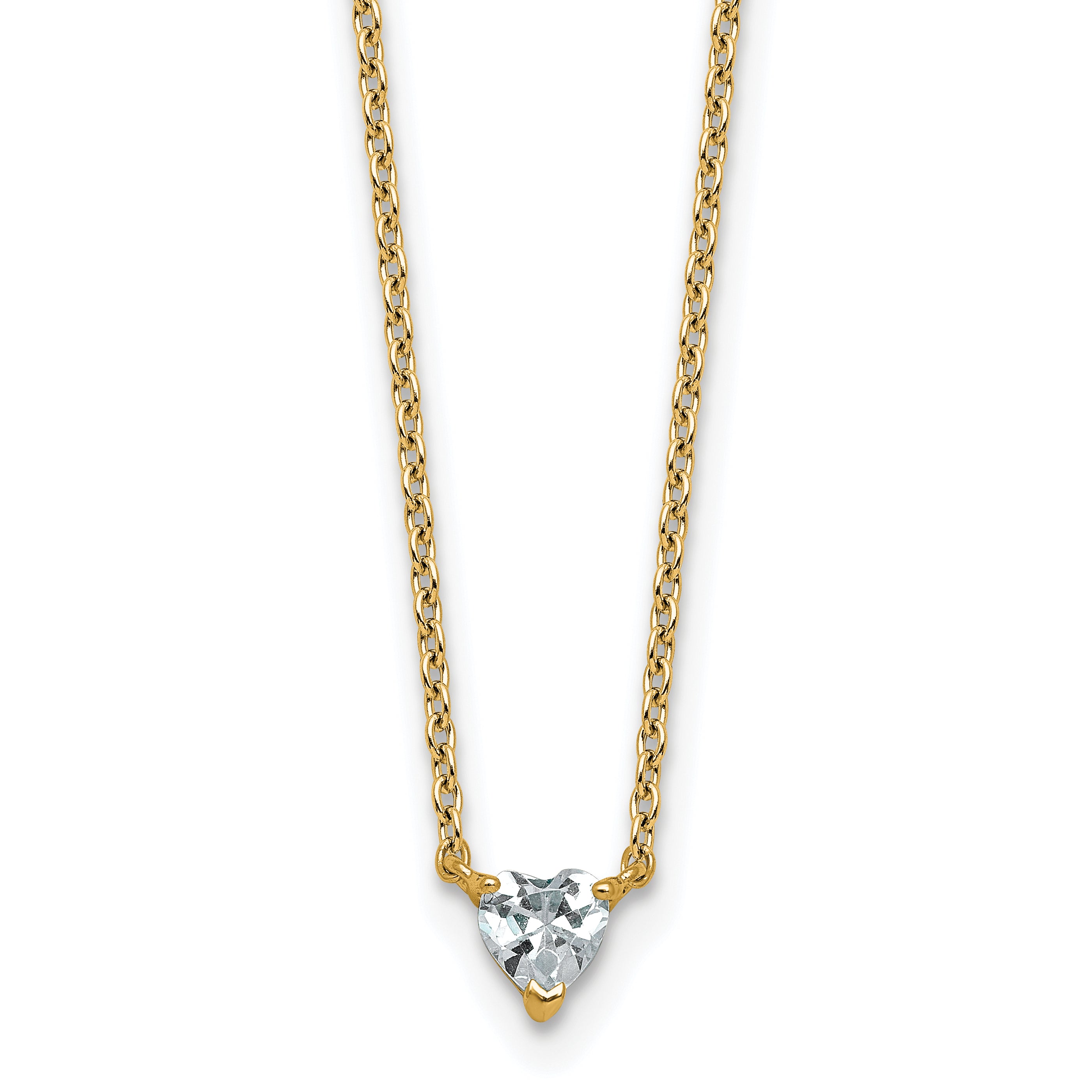 14k 1/4 carat Lab Grown Diamond VS+ F+ Heart Complete 18 inch Four Prong Pendant Necklace Main image