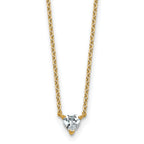 14k 1/4 carat Lab Grown Diamond VS+ F+ Heart Complete 18 inch Four Prong Pendant Necklace