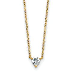 14k 1/4 carat Lab Grown Diamond VS+ F+ Heart Complete 18 inch Four Prong Pendant Necklace