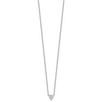 14k White Gold 1/2 carat Lab Grown Diamond VS+ F+ Heart Complete 18 inch Four Prong Pendant Necklace