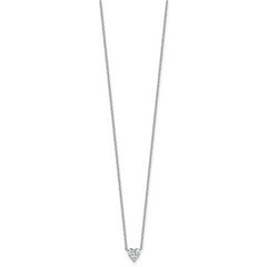 14k White Gold 1/2 carat Lab Grown Diamond VS+ F+ Heart Complete 18 inch Four Prong Pendant Necklace