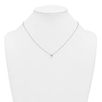 14k White Gold 1/2 carat Lab Grown Diamond VS+ F+ Heart Complete 18 inch Four Prong Pendant Necklace