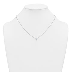 14k White Gold 1/2 carat Lab Grown Diamond VS+ F+ Heart Complete 18 inch Four Prong Pendant Necklace