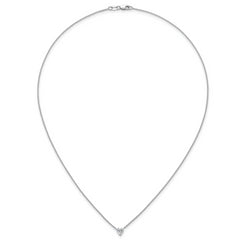 14k White Gold 1/2 carat Lab Grown Diamond VS+ F+ Heart Complete 18 inch Four Prong Pendant Necklace