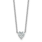 14k White Gold 1/2 carat Lab Grown Diamond VS+ F+ Heart Complete 18 inch Four Prong Pendant Necklace
