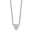 14k White Gold 1/2 carat Lab Grown Diamond VS+ F+ Heart Complete 18 inch Four Prong Pendant Necklace