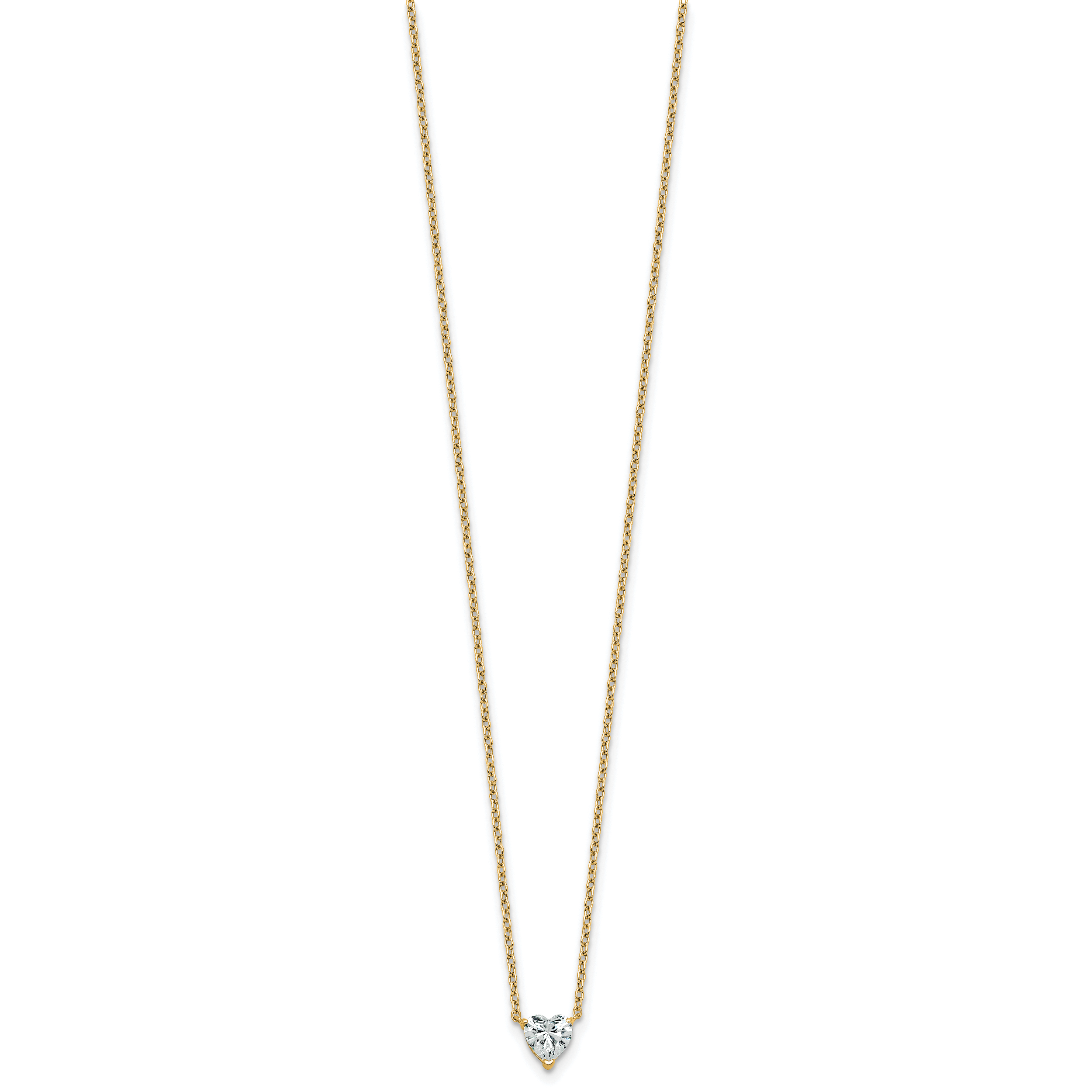 14k 1/2 carat Lab Grown Diamond VS+ F+ Heart Complete 18 inch Four Prong Pendant Necklace Secondary image