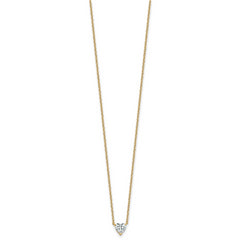 14k 1/2 carat Lab Grown Diamond VS+ F+ Heart Complete 18 inch Four Prong Pendant Necklace